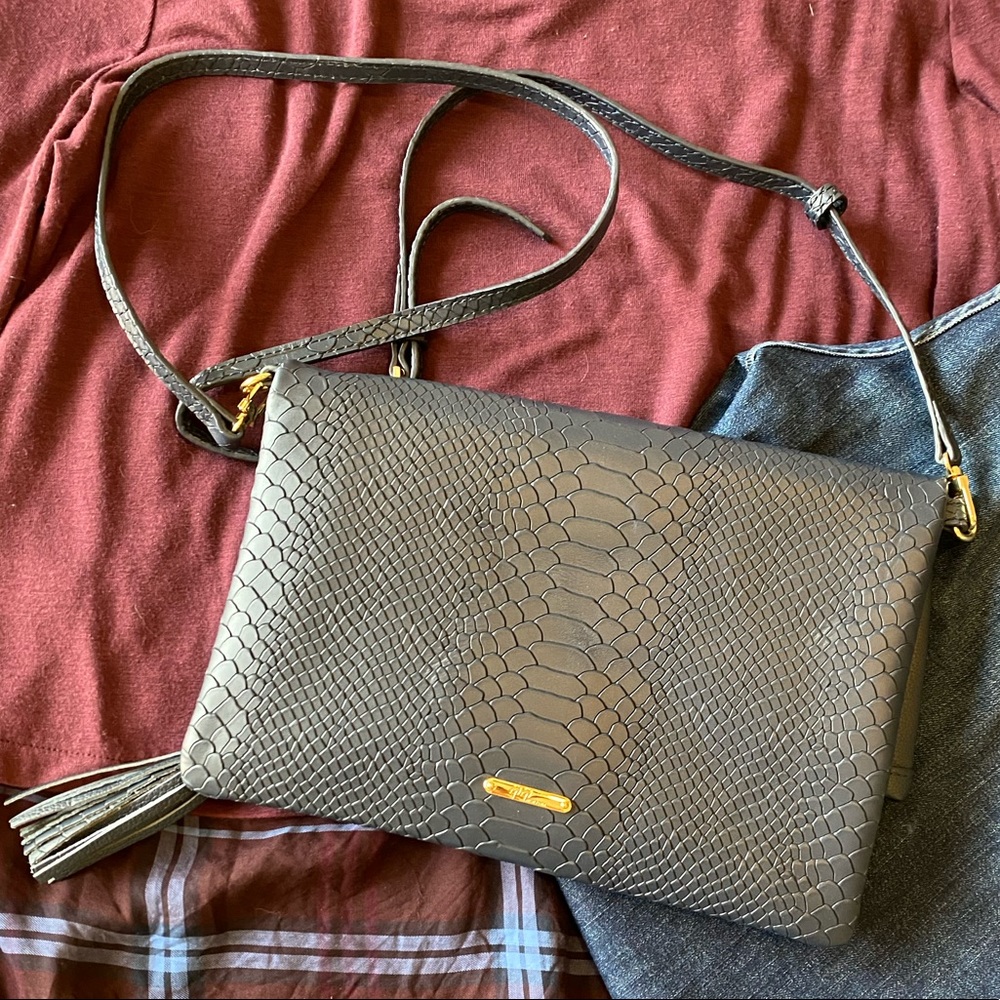 Gigi New York Foldover convertible navy purse